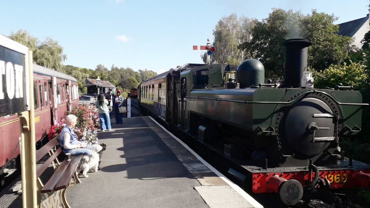 (image for) GWR Loco; 1369 Staverton Station, Devon. Original Colour 35mm Slide